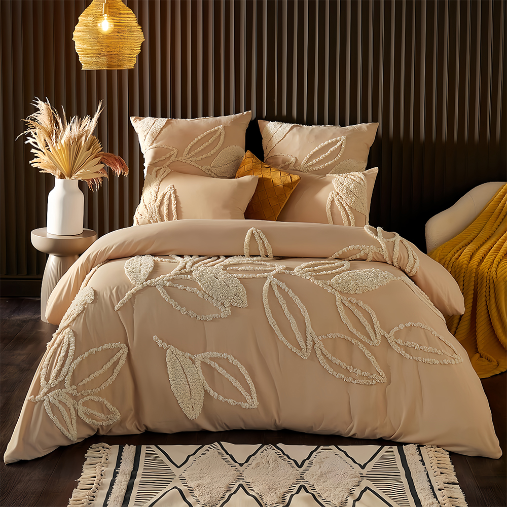 Ensemble de housse de couette capitonné en chenille Donna