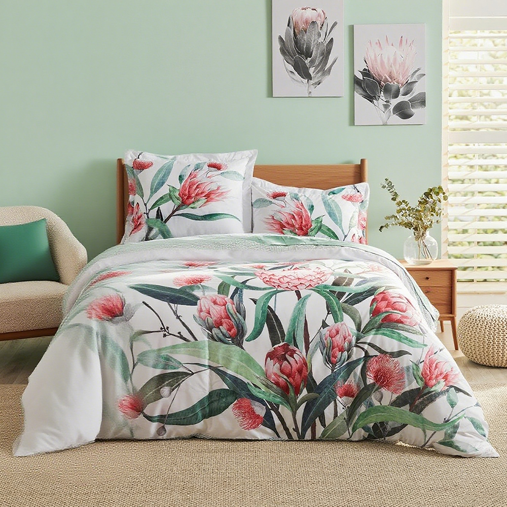 Ensemble de housse de couette à imprimé floral et botanique Monica