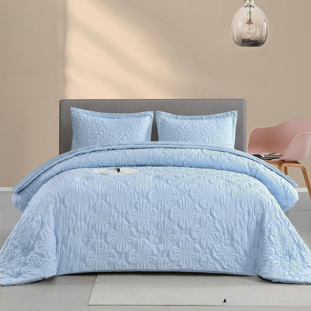 Ensemble de literie avec housse de couette en relief Floral texturé Berry