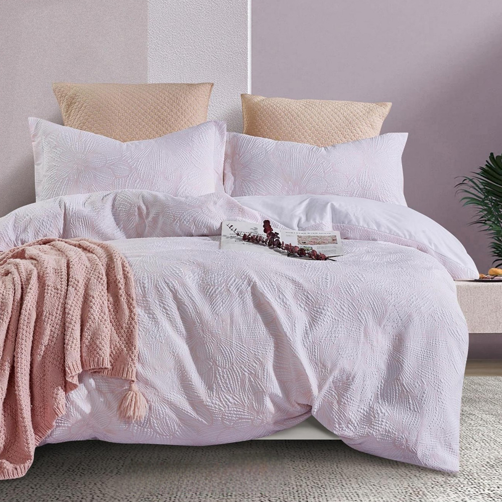 Ensemble de literie avec housse de couette en relief floral texturé Zuma