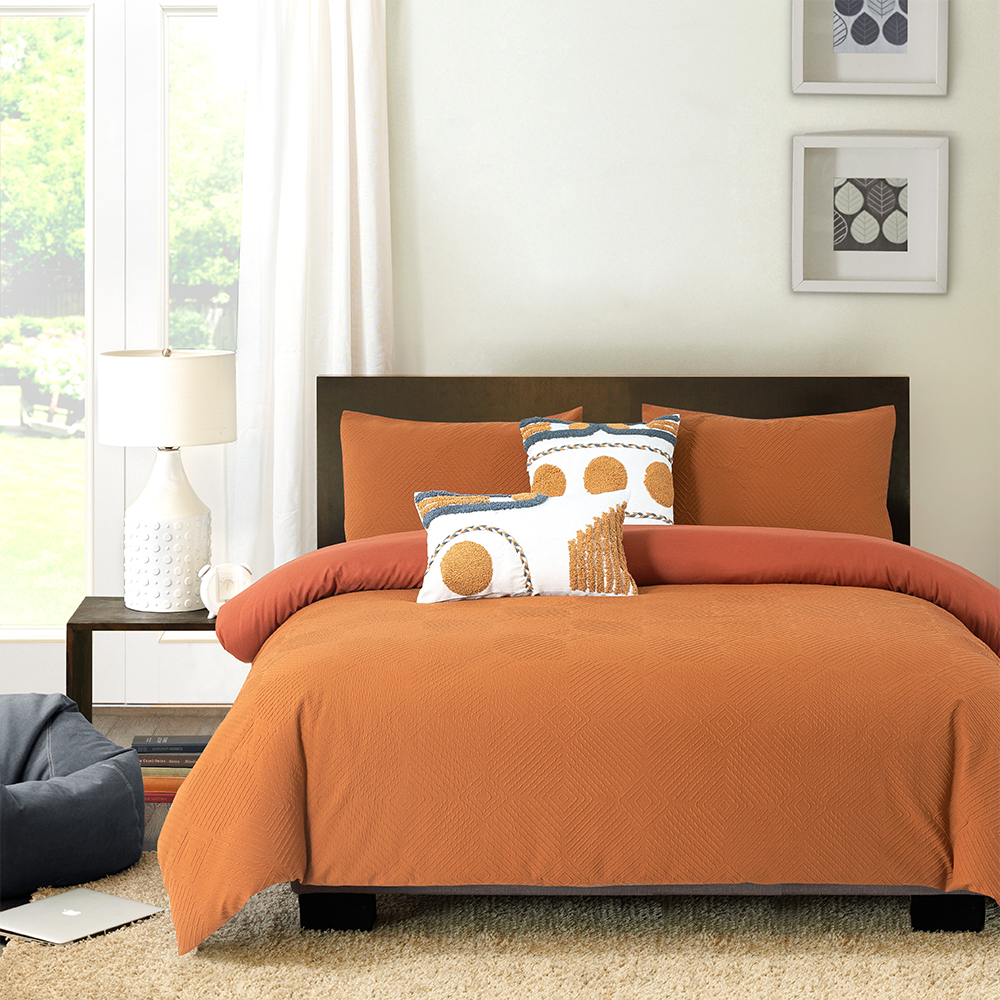 Pelawan – housse de couette texturée en relief géométrique, ensemble de literie