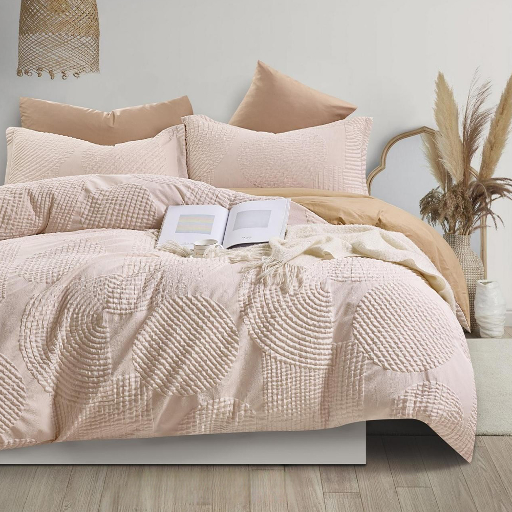 Ensemble de housse de couette en relief géométrique texturé Halston