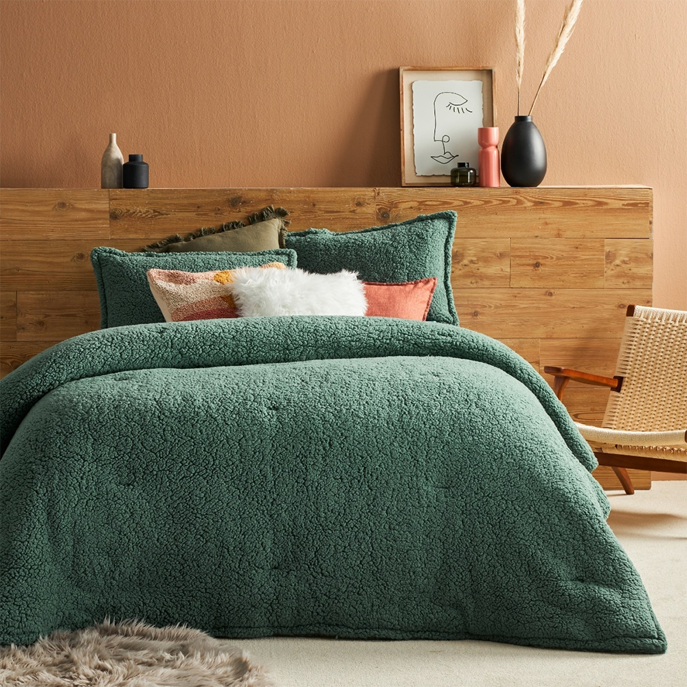 Ensemble d'édredon chaud et pelucheux Sherpa Lani