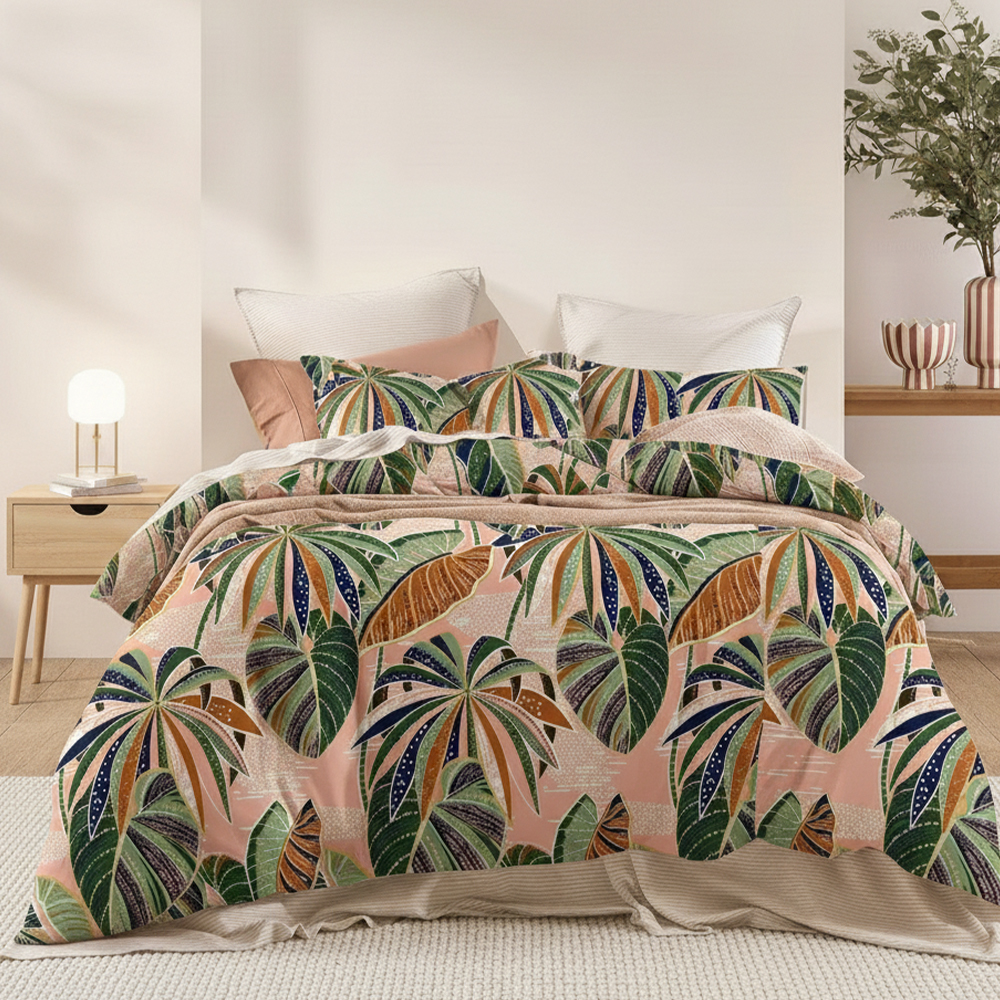 Maidstone Nature feuille imprime pur microfibre coton imprimé housse de couette housse de couette ensemble de literie