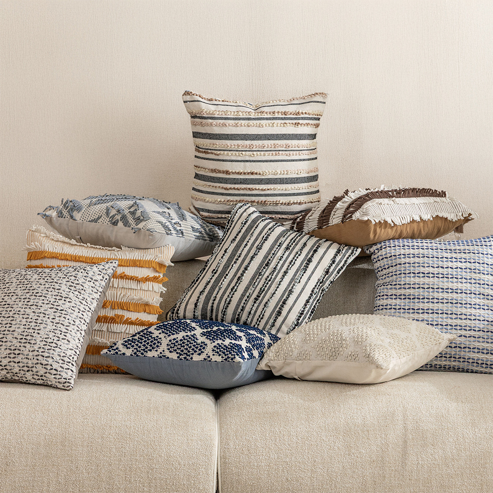 Oreiller décoratif de coussin d’embellissement de corde texturée