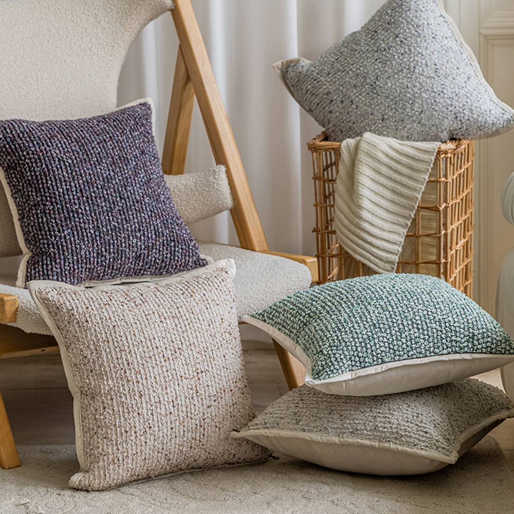 Oreiller déco coussin tissé coloré Monet
