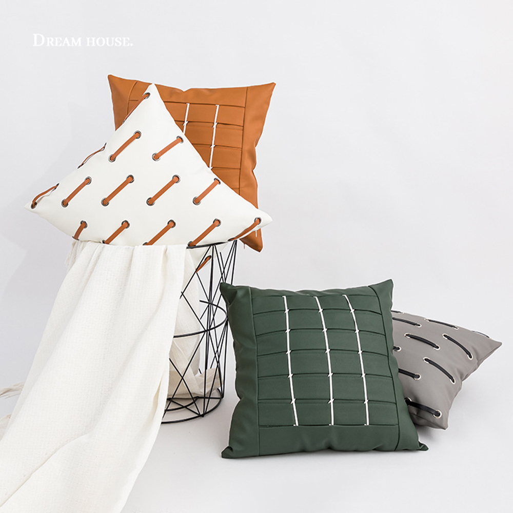 Leather  cushion deco pillow